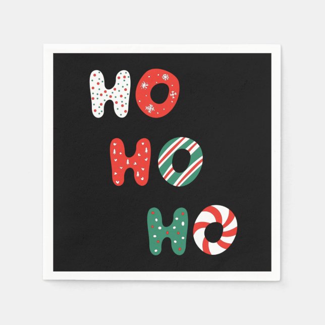Ho Ho Ho Christmas 3 Ply Napkins (Front)