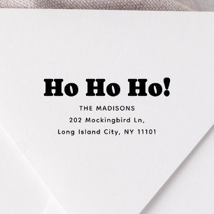 Ho Ho Ho Christmas Address Rubber Stamp