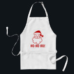 Ho Ho Ho Christmas aprons with funny Santa Claus.<br><div class="desc">Ho Ho Ho Christmas aprons with funny Santa Claus icon. Cute gift idea for the chef cook during the holidays or xmas bbq in the summer. Customisable text. Chirstmas in July accessories.</div>