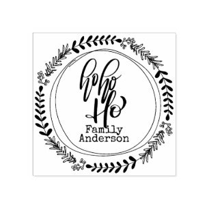 HO HO HO Christmas Calligraphy Personalised NAME Rubber Stamp