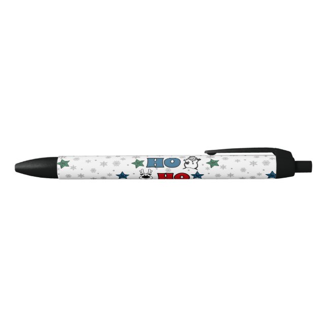 Ho-Ho-Ho Christmas design Black Ink Pen (Top)