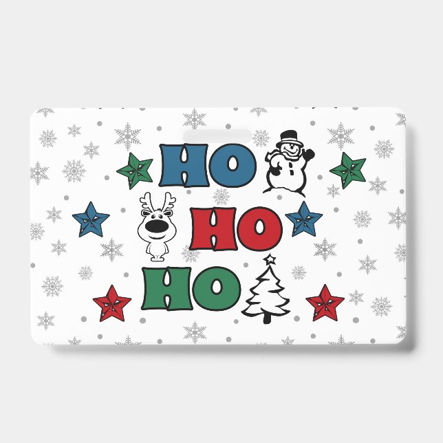 Ho-Ho-Ho Christmas design ID Badge (Front)