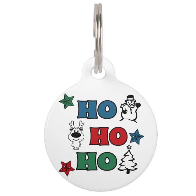 Ho-Ho-Ho Christmas design Pet Tag (Front)