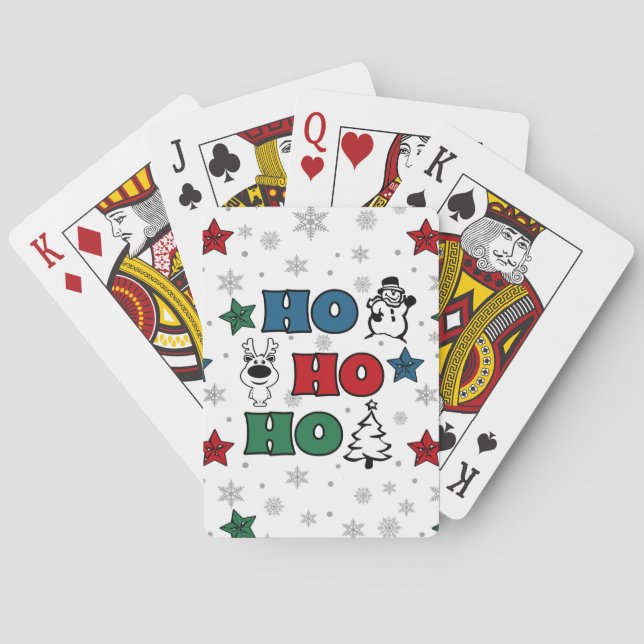 Ho-Ho-Ho Christmas design Playing Cards (Back)