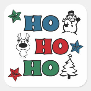 Ho-Ho-Ho Christmas design Square Sticker