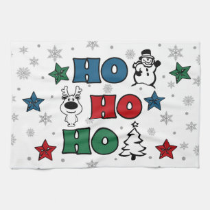 Ho-Ho-Ho Christmas design Tea Towel