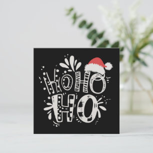 HO HO HO Christmas Family Santa Hat Holiday Card