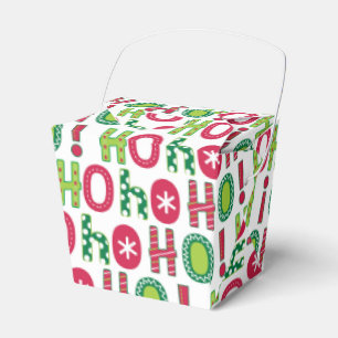 Ho Ho Ho Christmas Fun Modern Red Green Pattern Favour Box