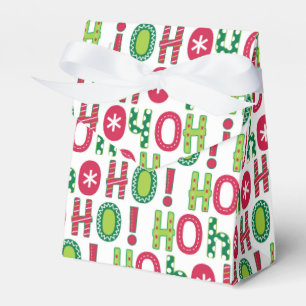 Ho Ho Ho Christmas Fun Modern Red Green Pattern Favour Box