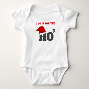 Ho Ho Ho   Christmas Funny Text Holiday Gift Baby Bodysuit