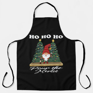 Ho Ho Ho Christmas Gnome Pour The Merlot Apron