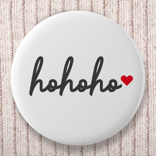 Ho Ho Ho   Christmas Heart Modern Minimalist 6 Cm Round Badge