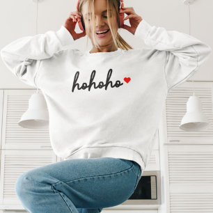 Ho Ho Ho   Christmas Heart Modern Minimalist Sweatshirt
