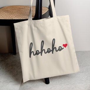 Ho Ho Ho   Christmas Heart Modern Minimalist Tote Bag