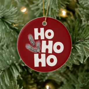 Ho Ho Ho Christmas Holiday Gifts Seasonal Ceramic Tree Decoration