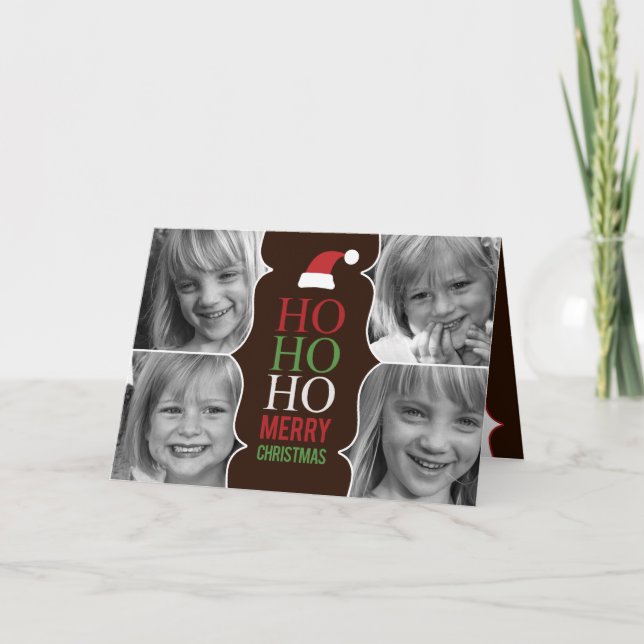 HO HO HO Christmas/Holiday Photo Card (Front)