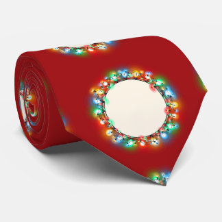 Ho Ho Ho Christmas Light Bulbs Tie