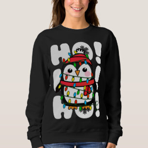 Ho Ho Ho Christmas Lights Cute Penguin Sweatshirt