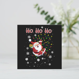 Ho Ho Ho Christmas Lights Xmas Funny Santa Holiday Card