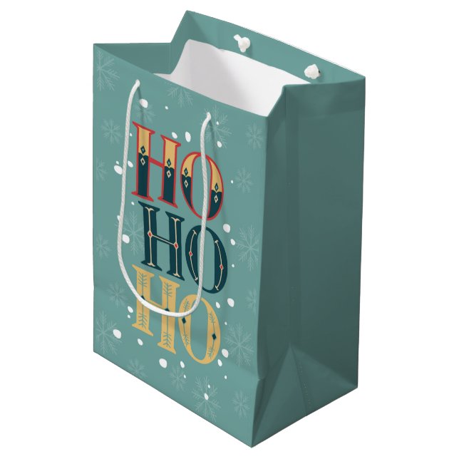 Ho Ho Ho Christmas  Medium Gift Bag (Front Angled)