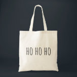Ho Ho Ho Christmas. Minimalist Holiday Santa Cheer Tote Bag<br><div class="desc">Carry festive cheer everywhere with this minimalist Christmas tote bag featuring the playful phrase “Ho Ho Ho” in a clean handwritten font on a neutral background. Perfect for holiday shopping, gift wrapping alternatives, or as a stylish reusable bag for everyday use. This eco-friendly tote makes a thoughtful seasonal gift and...</div>