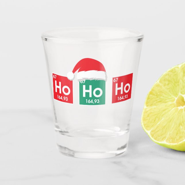 Ho Ho Ho | Christmas Periodic Table Nerd Humour Shot Glass (Front)