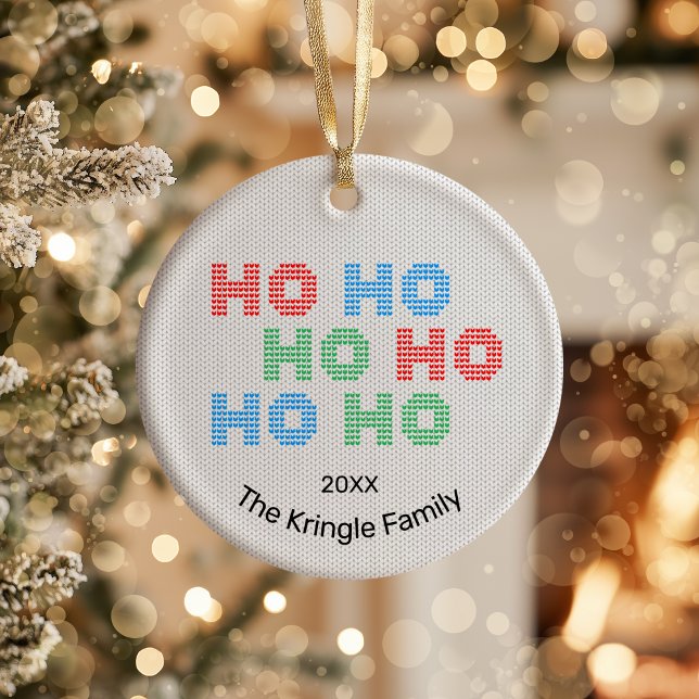 Ho Ho Ho Christmas Photo Ceramic Tree Decoration (Creator Uploaded)