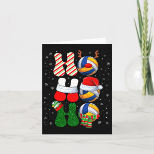 Ho Ho Ho Christmas Reindeer Santa Elf Xmas Volleyb Card