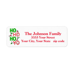 Ho Ho Ho Christmas Return Address Labels