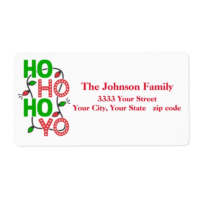 Ho Ho Ho Christmas Return Address Labels (Front)