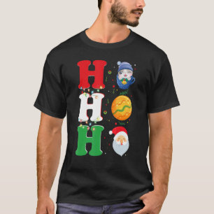 Ho Ho Ho Christmas Santa Hat Xmas PJ T-Shirt