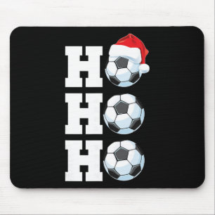 Ho Ho Ho Christmas Soccer Byll Santa Hat Funny Soc Mouse Pad