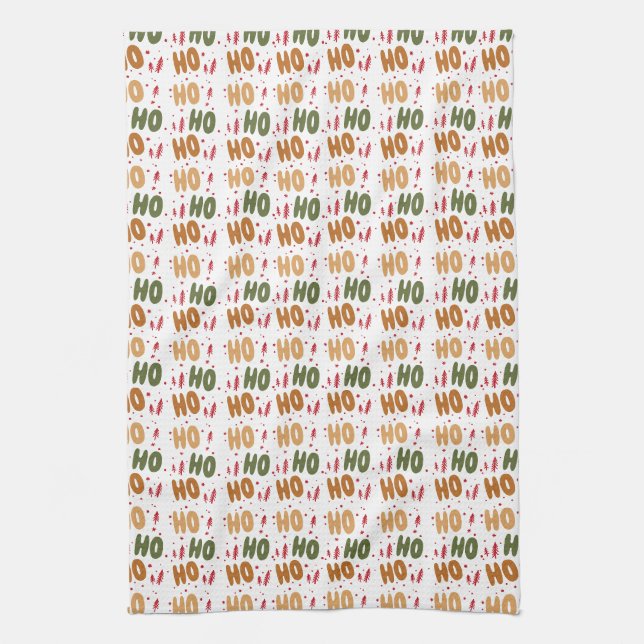 Ho Ho Ho christmas Tea Towel (Vertical)