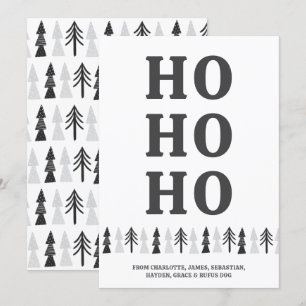 Ho Ho Ho Christmas Tree Personalised Holiday Card