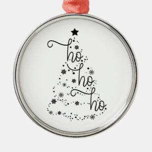 Ho Ho Ho Christmas Tree Snowflake Metal Tree Decoration