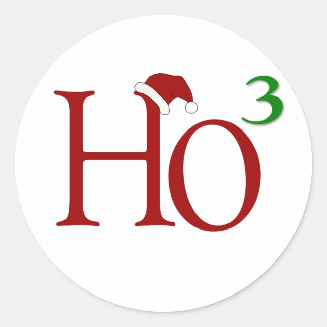 Ho Ho Ho Classic Round Sticker (Front)