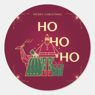 Ho ho ho classic round sticker