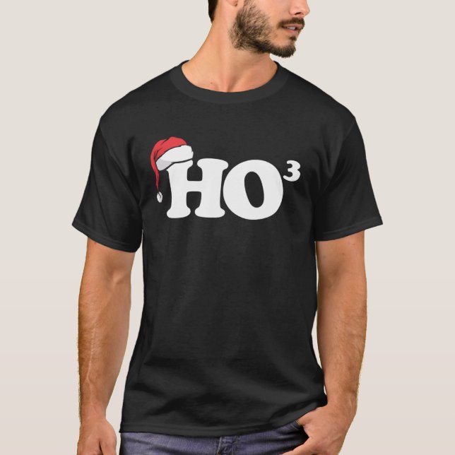 Ho Ho Ho Cubed  Christmas Santa Claus T-Shirt (Front)