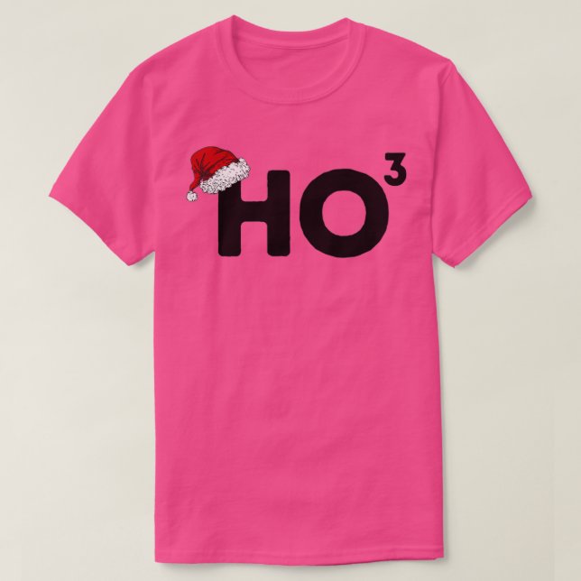 Ho Ho Ho Cubed Funny Christmas Pun T-Shirt (Design Front)