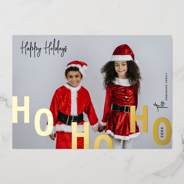 Ho Ho Ho Custom Photo Happy Holidays Christmas (Front)