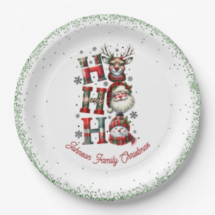 Ho Ho Ho Cute Christmas Paper Napkin Plate