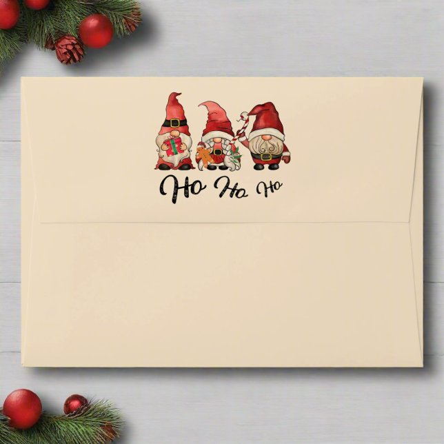 Ho Ho Ho! Cute Gnomes Nordic Christmas Holiday Envelope (Creator Uploaded)