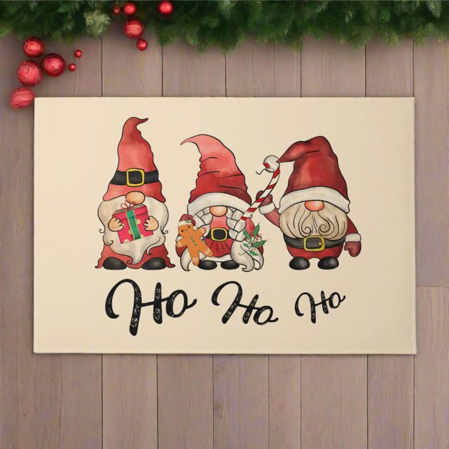 Ho Ho Ho! Cute Gnomes Nordic Christmas Kichen Doormat (Creator Uploaded)