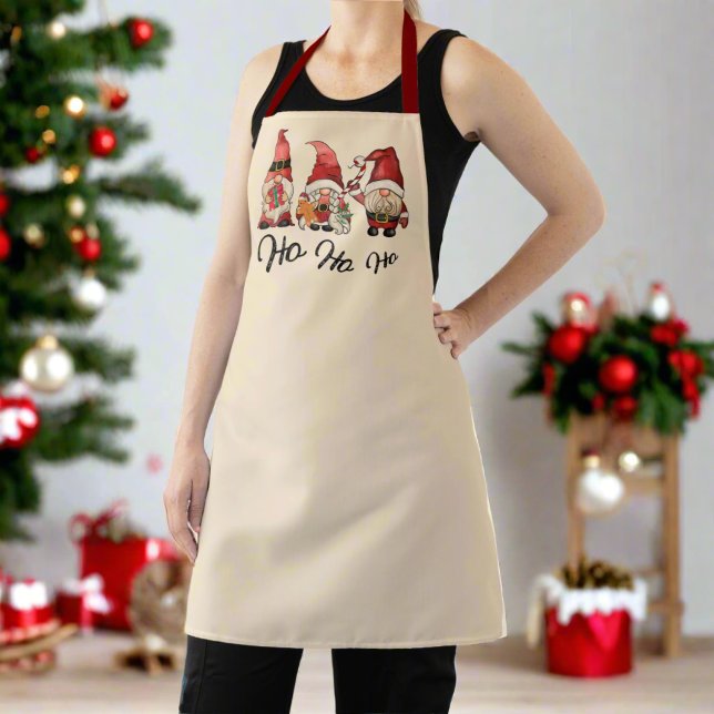Ho Ho Ho! Cute Gnomes Nordic Christmas Kitchen Apron (Creator Uploaded)