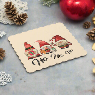 Ho Ho Ho ! Cute Nordic Gnomes Christmas  Paper Coaster