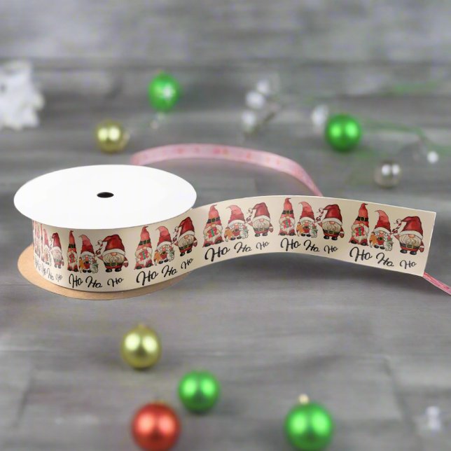 Ho Ho Ho ! Cute Nordic Gnomes Christmas  Satin Ribbon (Creator Uploaded)