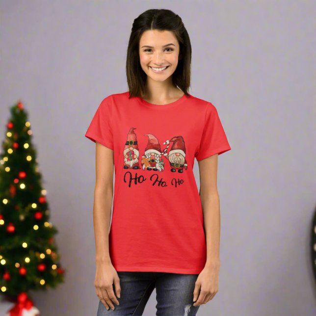 Ho Ho Ho ! Cute Nordic Gnomes Christmas  T-Shirt (Creator Uploaded)