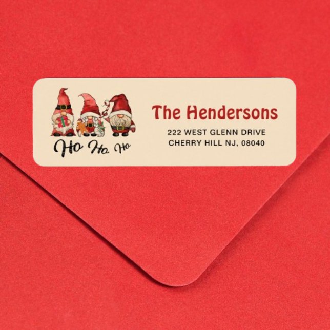 Ho Ho Ho ! Cute Nordic Gnomes  Return Address (Creator Uploaded)