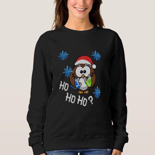 HO HO HO cute Owl christmas sweater style design B (Front)