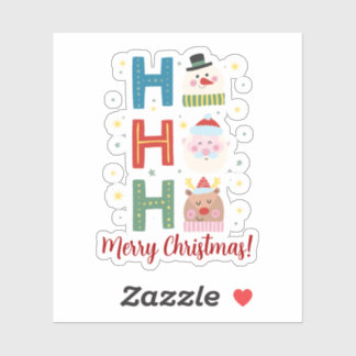 Ho Ho Ho Cute Santa Snowman Reindeer Christmas